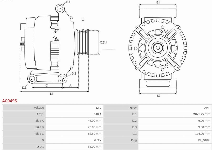 AS-PL A0049S - Alternatore www.qualy.parts