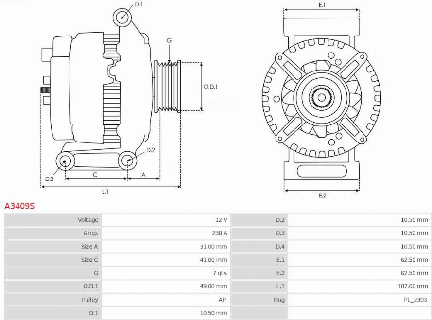 AS-PL A3409S - Alternatore www.qualy.parts