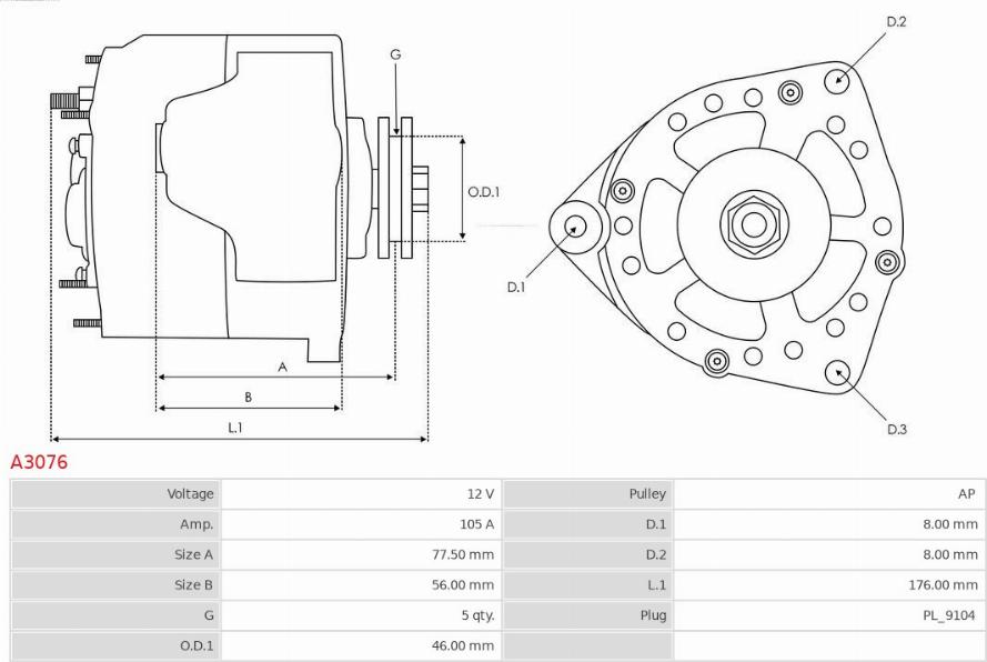 AS-PL A3076 - Alternatore www.qualy.parts