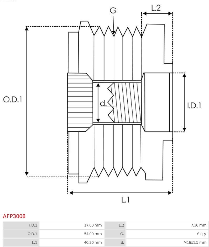 AS-PL AFP3008 - Puleggia cinghia, Alternatore www.qualy.parts
