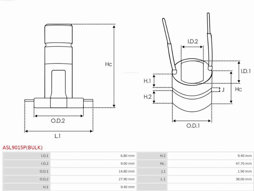 AS-PL ASL9015P(BULK) - Anello collettore, alternatore www.qualy.parts