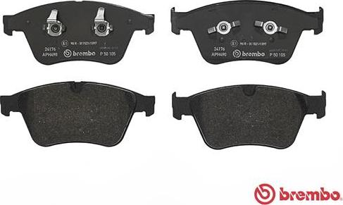Brembo P 50 105 - Kit pastiglie freno, Freno a disco www.qualy.parts