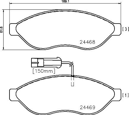 Brembo P 61 090 - Kit pastiglie freno, Freno a disco www.qualy.parts