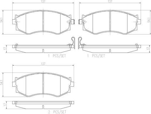 Brembo P30002N - Kit pastiglie freno, Freno a disco www.qualy.parts