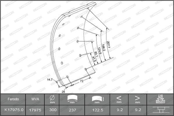 Ferodo K17975.0-F3549 - Kit materiale d'attrito, Freno a tamburo www.qualy.parts