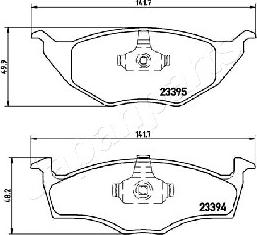 Japanparts PA-0946AF - Kit pastiglie freno, Freno a disco www.qualy.parts