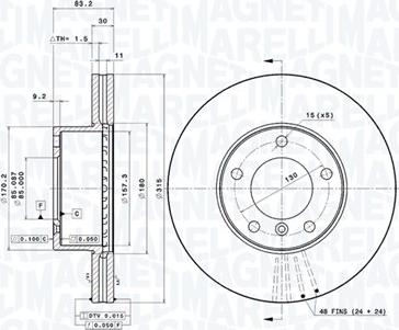 Magneti Marelli 360406198601 - Discofreno www.qualy.parts