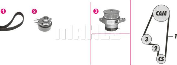 MAHLE CPK 101 000P - Pompa acqua + Kit cinghie dentate www.qualy.parts