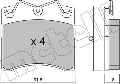 Metelli 22-0163-0 - Kit pastiglie freno, Freno a disco www.qualy.parts