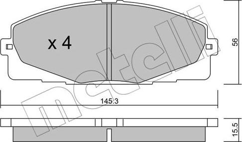 Metelli 22-0883-0 - Kit pastiglie freno, Freno a disco www.qualy.parts