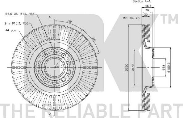 NK 3447107 - Discofreno www.qualy.parts