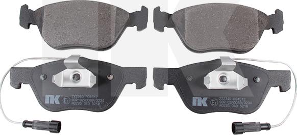 NK 222340 - Kit pastiglie freno, Freno a disco www.qualy.parts