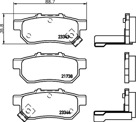 HELLA 8DB 355 027-291 - Kit pastiglie freno, Freno a disco www.qualy.parts