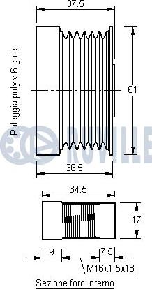 Ruville 541399 - Puleggia cinghia, Alternatore www.qualy.parts
