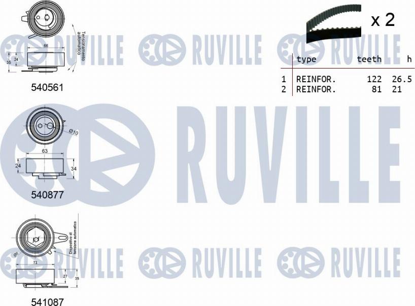 Ruville 550143 - Kit cinghie dentate www.qualy.parts