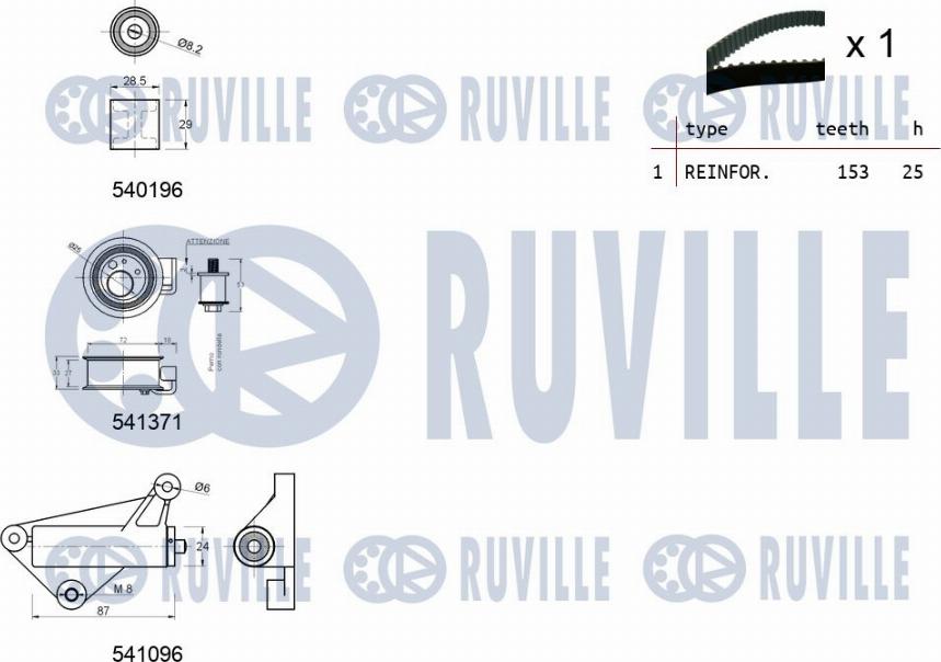 Ruville 550108 - Kit cinghie dentate www.qualy.parts