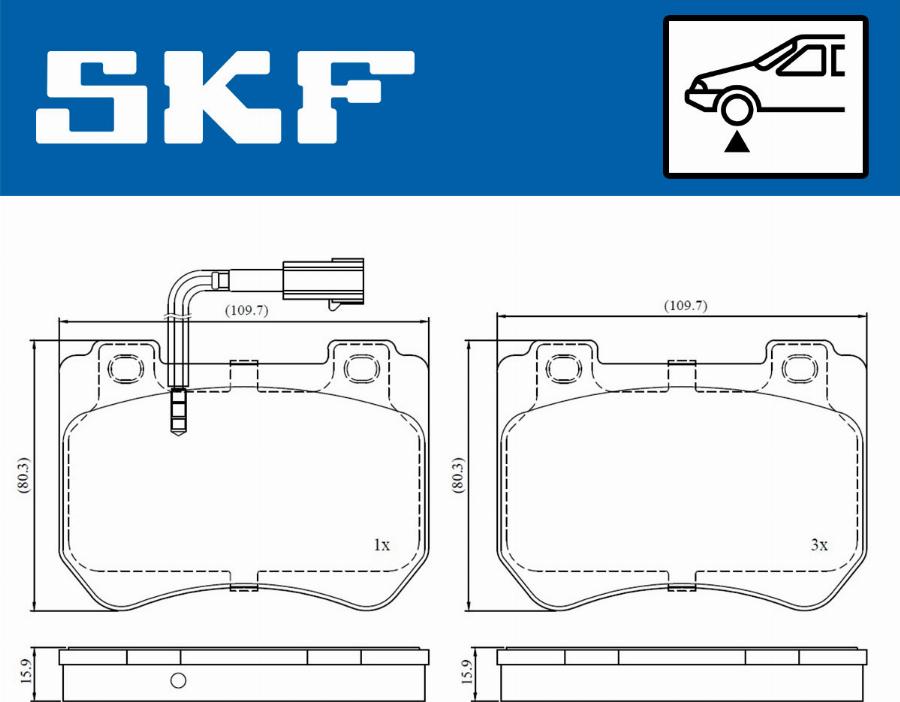 SKF VKBP 80610 E - Kit pastiglie freno, Freno a disco www.qualy.parts