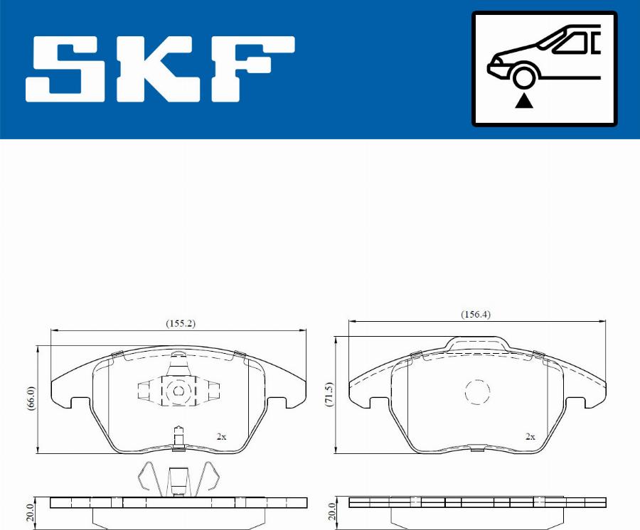 SKF VKBP 80144 - Kit pastiglie freno, Freno a disco www.qualy.parts