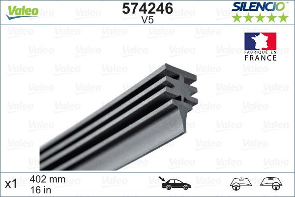 Valeo 574246 - Refil spazzola tergicristallo www.qualy.parts