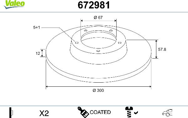 Valeo 672981 - Discofreno www.qualy.parts