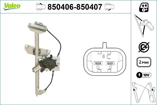 Valeo 850406 - Alzacristallo www.qualy.parts