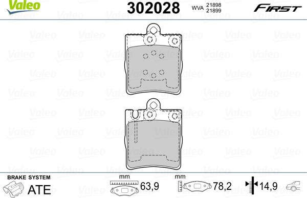 Valeo 302028 - Kit pastiglie freno, Freno a disco www.qualy.parts